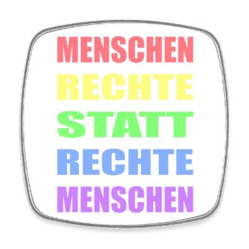 Menschenrechte statt rechte Menschen Links Antifa - Viereckiger Kühlschrankmagnet - Weiß - Vorne