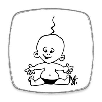 bébé - Magnet carré - blanc - Devant