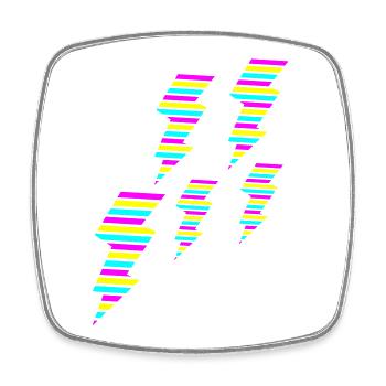 tri color flash blitz electro power - Viereckiger Kühlschrankmagnet - Weiß - Vorne