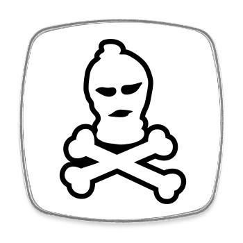 skimaske totenkopf - Square fridge magnet - white - Front