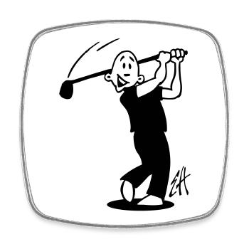 One Color Golf Design - Square fridge magnet - white - Front