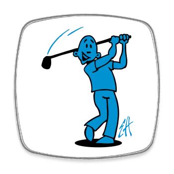 Swing into Laughter: Golf Design - Square fridge magnet - white - Front