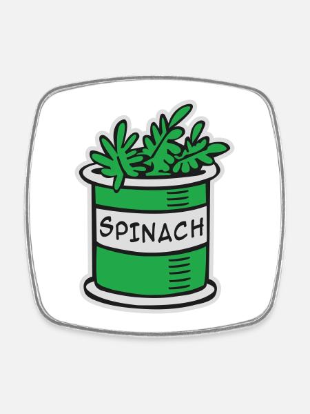 Spinat - Viereckiger Kühlschrankmagnet - Weiß