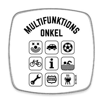 Multifunktions Onkel (9 Icons) - Viereckiger Kühlschrankmagnet - Weiß - Vorne