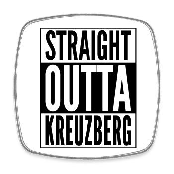 Straight Outta Kreuzberg district in Berlin - Square fridge magnet - white - Front