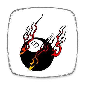8 Ball - BALL POOL - Square fridge magnet - white - Front