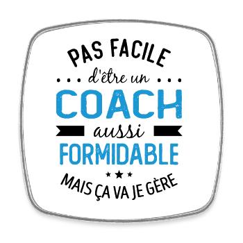 COACH entraineur sportif cadeau - Magnet carré - blanc - Devant