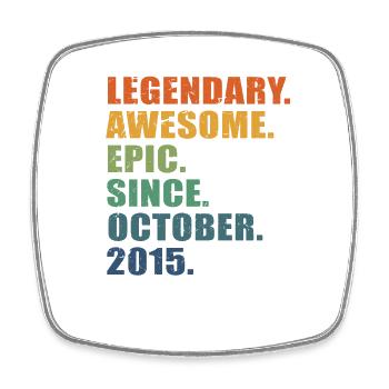 8th Birthday, October 2015, 8 Year Anniversary - Square fridge magnet - white - Front
