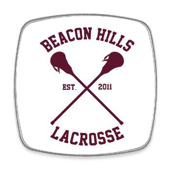 Beacon Hills Lacrosse Grafik - Viereckiger Kühlschrankmagnet - Weiß - Vorne