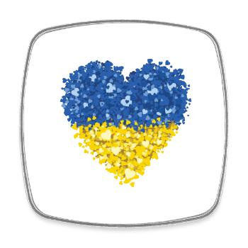 Ukraine Flagge Herz Abstract - Viereckiger Kühlschrankmagnet - Weiß - Vorne
