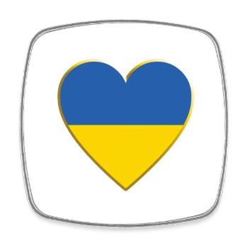 Ukraine Flag Heart, Ukrainian Flag - Square fridge magnet - white - Front
