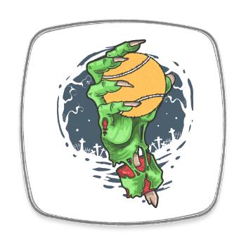 Halloween Zombie Ball Padel Tennis Padelista - Viereckiger Kühlschrankmagnet - Weiß - Vorne