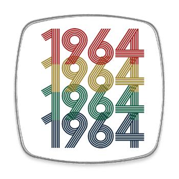 1964 60e anniversaire hommes femmes 60 ans vintage - Magnet carré - blanc - Devant