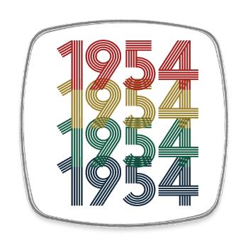 1954 70th Birthday Men Women 70 Years Old Vintage - Square fridge magnet - white - Front