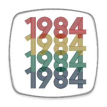 1984 Vintage 40e anniversaire hommes femmes 40 ans - Magnet carré - blanc - Devant