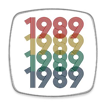 1989 Jahrgang 35. Geburtstag Männer Frauen 35 Jahre alt - Viereckiger Kühlschrankmagnet - Weiß - Vorne