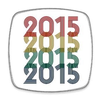 Cool Retro 2015, 8 Years Old, 8th Birthday Kids - Square fridge magnet - white - Front