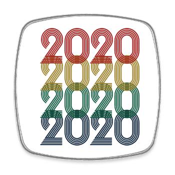 Cool Retro 2020, 3 ans, 3ème anniversaire Enfants - Magnet carré - blanc - Devant