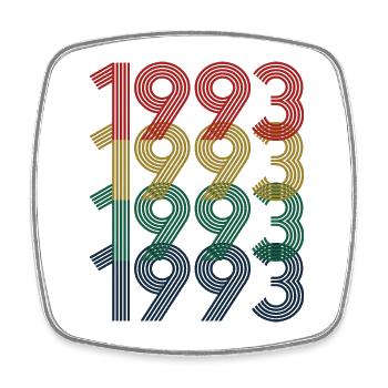 Cool Retro 1993, 30 ans, cadeau de 30e anniversaire - Magnet carré - blanc - Devant