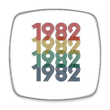 Cool Retro 1982, 40 Years Old, 40th Birthday Gift - Square fridge magnet - white - Front