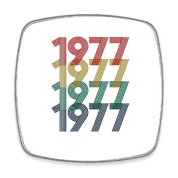 Cool Retro 1977, 45 Years Old, 45th Birthday Gift - Square fridge magnet - white - Front