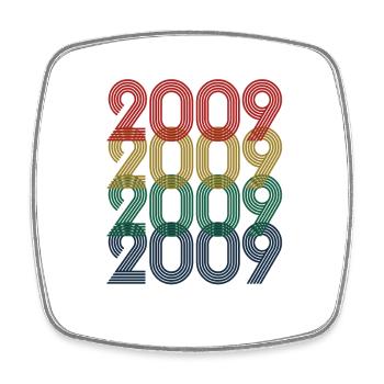 Cool Retro 2009, 14 Jahre alt, 14. Geburtstag Teens - Viereckiger Kühlschrankmagnet - Weiß - Vorne