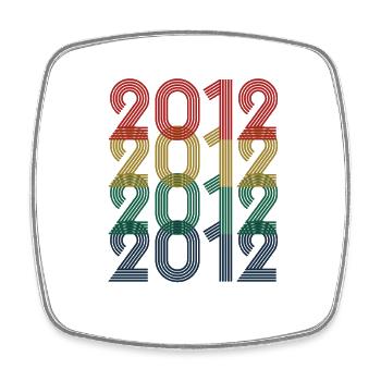 Cool Retro 2012, 11 Jahre alt, Kinder zum 11. Geburtstag - Viereckiger Kühlschrankmagnet - Weiß - Vorne
