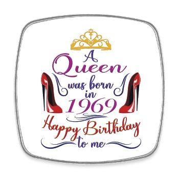 1969 55e anniversaire pour les femmes reine 55 ans - Magnet carré - blanc - Devant