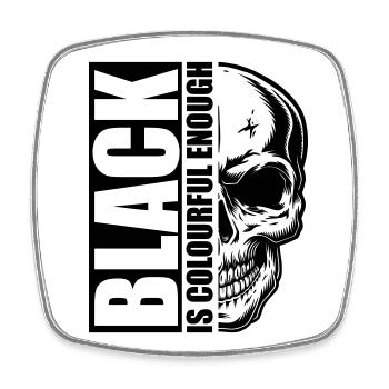 crâne assez coloré noir | Les couleurs peuvent être modifiées - Magnet carré - blanc - Devant