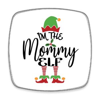 Mama Elf Niedliches lustiges passendes Weihnachtskostüm - Viereckiger Kühlschrankmagnet - Weiß - Vorne