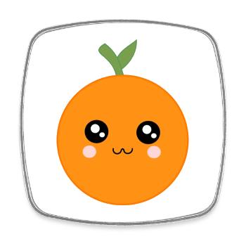 Kawaii Oranges Kawaii Fruits Kawaii Fruit - Square fridge magnet - white - Front
