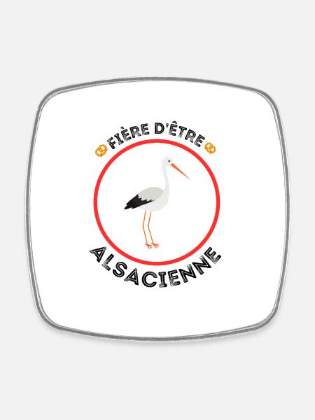 Fière d'être Alsacienne - Magnet carré - blanc
