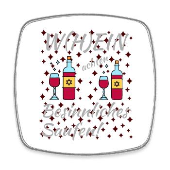 Wein Weihnachten Besinnliches Fest und saufen - Viereckiger Kühlschrankmagnet - Weiß - Vorne