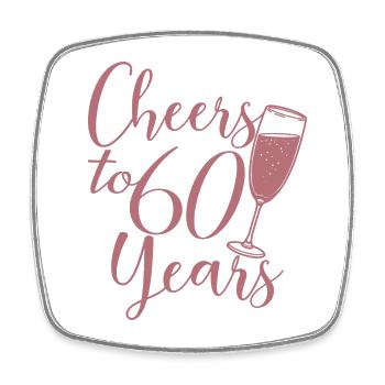 60th Birthday Women For Her Cheers To 60 Years Old - Square fridge magnet - white - Front