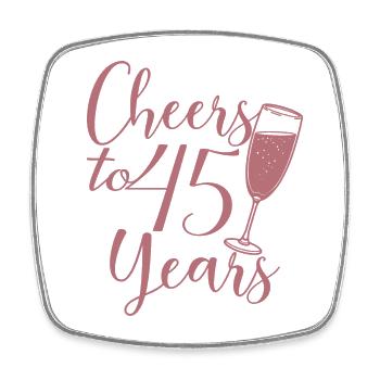 45. Geburtstag Frauen für sie Prost auf 45 Jahre alt - Viereckiger Kühlschrankmagnet - Weiß - Vorne