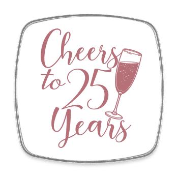 25th Birthday Women For Her Cheers To 25 Years Old - Square fridge magnet - white - Front