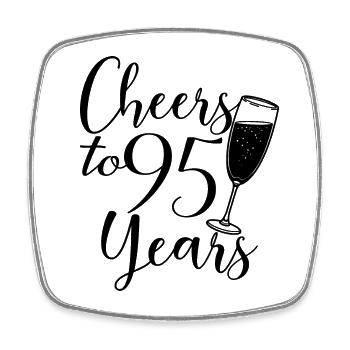 95th Birthday Women Her Birthday Girl 95 Years Old - Square fridge magnet - white - Front