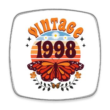Retro & Vintage 1998 Damen 25 Jahre Jubiläum - Viereckiger Kühlschrankmagnet - Weiß - Vorne