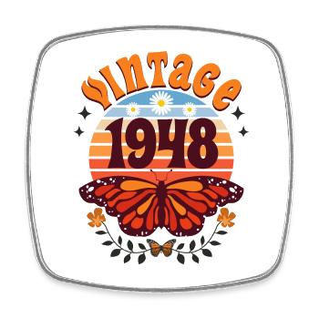Retro & Vintage 1948 Woman 75 Years Anniversary - Square fridge magnet - white - Front