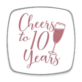 10e anniversaire de mariage Hommes Femmes Couple marié - Magnet carré - blanc - Devant