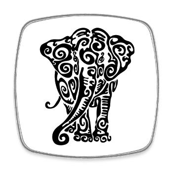 Éléphant - Magnet carré - blanc - Devant