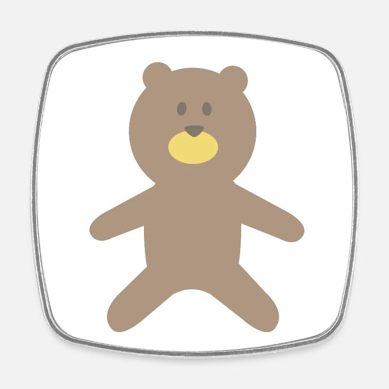 Plush bear - Square fridge magnet - white