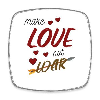 Make Love not War - Viereckiger Kühlschrankmagnet - Weiß - Vorne