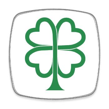 St. Patrick's Day Geschenk Kleeblatt Männer, Frauen, Kinder - Viereckiger Kühlschrankmagnet - Weiß - Vorne