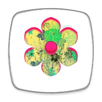 Traditionelle japanische Sakura ästhetische Blumen - Viereckiger Kühlschrankmagnet - Weiß - Vorne