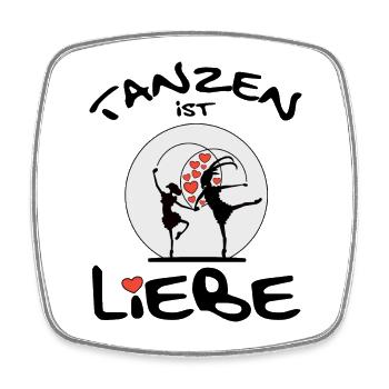 Tanzen ist Liebe - Viereckiger Kühlschrankmagnet - Weiß - Vorne
