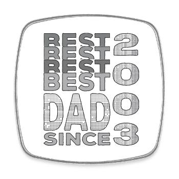 Best dad in the world since 2003 Father's Day birthday - Square fridge magnet - white - Front