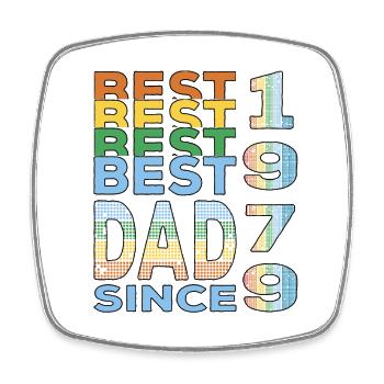Best dad in the world since 1979 Father's Day birthday - Square fridge magnet - white - Front