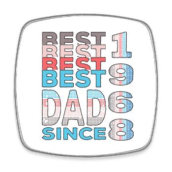 Meilleur papa du monde depuis 1968 Fête des pères Anniversaire - Magnet carré - blanc - Devant