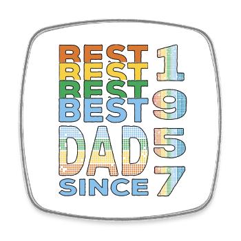 Best dad in the world since 1957 Father's Day birthday - Square fridge magnet - white - Front